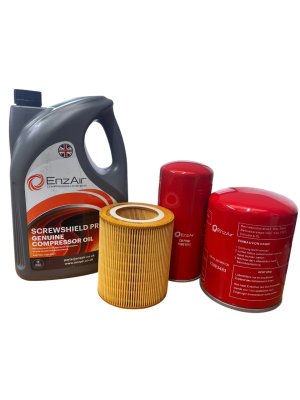 EnzAir EZ11/15 Maintenance Kit 728E2054 with EnzAir Screwshield Pro Compressor Oil