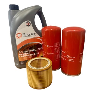 EnzAir EZ5/7 Maintenance Kit 728E2053 with EnzAir Screwshield Pro Compressor Oil