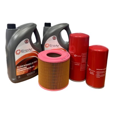 EnzAir EZ22 Maintenance Kit 728E2055 with EnzAir Screwshield Pro Compressor Oil